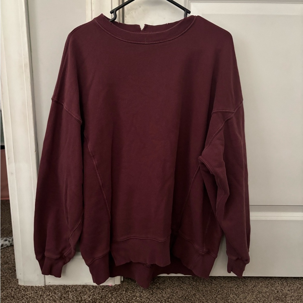 Aerie Maroon Relaxed Sweatshirt
